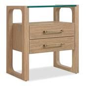 Hooker Furniture Banyon Bay 26" Wide White Oak Wood Nightstand Desert Oak / Brushed Brass