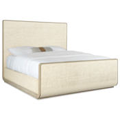 Hooker Furniture Cascade King Burlap and Wood Sleigh Bed Frame Pebble Beach Burlap