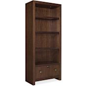Hooker Furniture Archives 36" Wide Bookcase Classic Walnut / Satin Brass