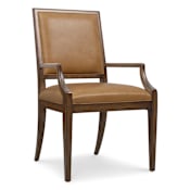 Hooker Furniture Archives Wood Framed Leather Accent Chair Classic Walnut / Dark Blood