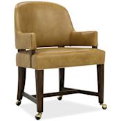 Hooker Furniture Archives 24" Wide Leather Game Chair Classic Walnut / Dark Blond