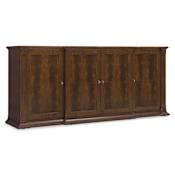 Hooker Furniture Archives 82" Wide Veneer Buffet Classic Walnut / Satin Brass
