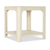 Hooker Furniture Archives 26" Square Raffia and Wood Table Flax / Raffia