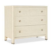 Hooker Furniture Archives 42" Wide 3 Drawer Veneer Accent Cabinet Flax / Raffia / Satin Brass