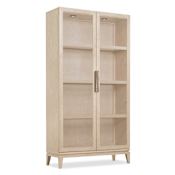 Hooker Furniture Westwood 46" Wide 2 Door Glass and Veneer Display Cabinet Polished Limestone / Plated Radiance