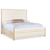 Hooker Furniture Westwood King Fabric and Veneer Bed Frame Polished Limestone / Trendy Snow