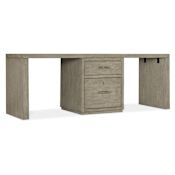 Hooker Furniture 84" Wood Veneer 2 Drawer Writing Desk Medium Wood