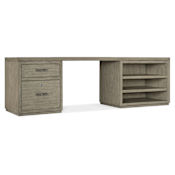Hooker Furniture 96" Wood Veneer 2 Drawer Writing Desk Medium Wood