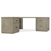 Hooker Furniture 73" Wood Veneer 2 Drawer Writing Desk Medium Wood