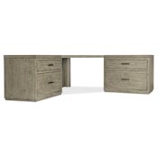 Hooker Furniture 85" Wood Veneer 4 Drawer Writing Desk Medium Wood