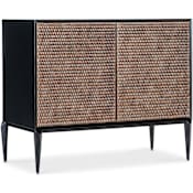 Hooker Furniture Melange 43" Wide 2 Door Maple, Metal, and Resin Accent Cabinet with Soft Close Hinges Black / Brown