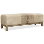 Hooker Furniture Melange 61" Wide Acrylic, Fabric, Linen, and Polyester Bench Light Wood / Beige