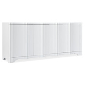 Hooker Furniture Melange 80" Wide 4 Door 1 Drawer Media Cabinet White Plaster / Light Blue