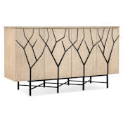 Hooker Furniture Melange Branched 65" Wide Maple Wood TV Stand with Adjustable Shelves Light Wood