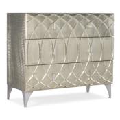 Hooker Furniture Melange 38" Wide 3 Drawer Mango Wood and Metal Accent Cabinet German Silver