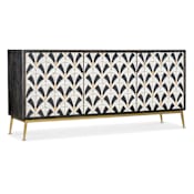 Hooker Furniture Melange 69" Wide Mango Accent Cabinet Black Wood / White / Gold