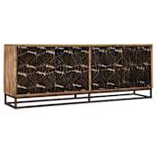 Hooker Furniture Urban Modern 86" Wide Swirl Doors Home Entertainment Media TV Console Medium Natural