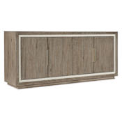 Hooker Furniture 78" Wide Oak Wood TV Stand Gray