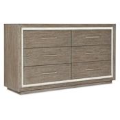 Hooker Furniture 68" Wide 6 Drawer Wood Veneer Dresser Gray