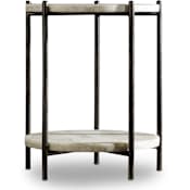 Hooker Furniture Blythe 19" Wide Metal Framed Urban Modern White Onyx Top Accent Table from the Melange Collection Black