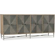 Hooker Furniture Zola 86" Wide Contemporary Credenza Sideboard/Buffet Cabinet from Melange Contrast Gray