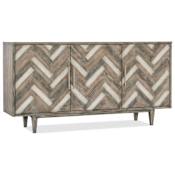 Hooker Furniture Natural Beauty 70" Wide 2 Shelf Cherry and Oak Wood Accent Cabinet from the Melange Collection Medium Wood