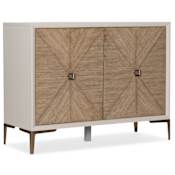 Hooker Furniture Lisette 46" Wide 1 Shelf Scandinavian Hall Chest Accent Cabinet from the Melange Collection Cream / Gold