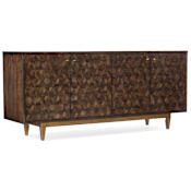 Hooker Furniture Alpine 78" Wide Marquetry Patterned Credenza Sideboard Buffet Cabinet from Melange Medium Wood