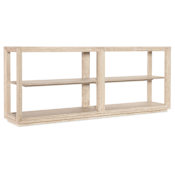 Hooker Furniture Nouveau Chic 80" Wide Wood Top Oak and Tempered Glass Table Sandstone
