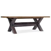 Hooker Furniture Big Sky 46" Wide Solid Wood Edged Top Dining Table Vintage Natural