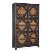 Hooker Furniture Big Sky 52" Wide Display Cabinet with Tempered Glass Charred Timber