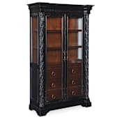 Hooker Furniture Charleston 48" Wide Cherry Display Cabinet with Pullout Work Surface Black Cherry