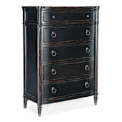 Hooker Furniture Charleston 42" Wide 5 Drawer Cherry Dresser with Cedar Lined Drawer Black Cherry