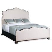 Hooker Furniture Charleston California King Cherry Platform Bed Frame with Scallop-Edged Headboard Black Cherry