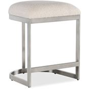 Hooker Furniture Modern Mood 19" Wide Metal Counter Stool with Boucle Fabric Top Silver