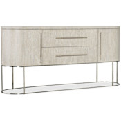 Hooker Furniture Modern Mood 76" Wide Oak and Metal Buffet with Self Closing Drawers Diamond