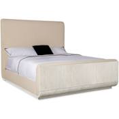 Hooker Furniture Modern Mood King Metal and Oak Panel Bed Frame with Upholstered Headboard Diamond