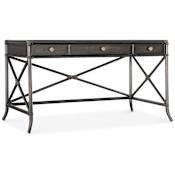 Hooker Furniture Retreat 56" Wide Maple and Oak 3 Drawer Writing Desk with Drop Front Center Drawer Black Sand
