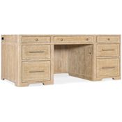 Hooker Furniture Retreat 72" Wide Maple and Oak 7 Drawer Executive Desk with Solid-Wood Top Dune