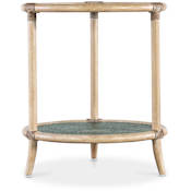Hooker Furniture Retreat 22" Wide Glass Top Maple End Table Blue