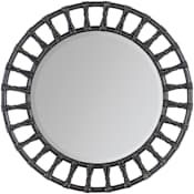 Hooker Furniture Retreat 42-1/4" Diameter Circular Wood Framed Accent Mirror Black Sand
