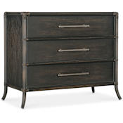 Hooker Furniture Retreat 40" Wide 3 Drawer Maple and Bamboo Dresser with Self Close Black Sand