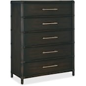 Hooker Furniture Retreat 44" Wide 5 Drawer Wood Dresser with Self Close Black Sand