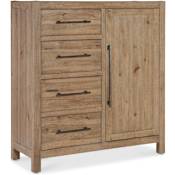 Hooker Furniture Vineyard Row 50" Wide 5 Drawer Cedar and White Oak Accent Cabinet with Self-Closing Drawers Sonoma / Rustic Hammered Metal