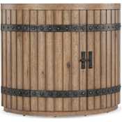 Hooker Furniture Vineyard Row 38" Wide Hickory Wood Nightstand with Magnetic Door Catches Sonoma / Rustic Hammered Metal