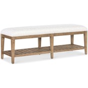 Hooker Furniture Vineyard Row 58" Wide Polyester Bench with Slatted Bottom Shelf Sonoma / White Zin