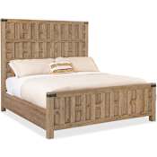 Hooker Furniture Vineyard Row California King Wood and Veneer Bed Frame with Metal Accents Sonoma / Rustic Hammered Metal