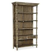 Hooker Furniture Lyons 50" Wide Rustic Antique American Etagere Style Shelving from La Grange Washed Medium