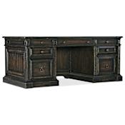 Hooker Furniture San Felipe 72" Wide American Heritage Antique Style Executive Home Office Desk from La Grange Antique Varnish