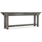 Hooker Furniture Burnham 90" Wide Rustic American Frontier Console Table from La Grange Blue Bonnet